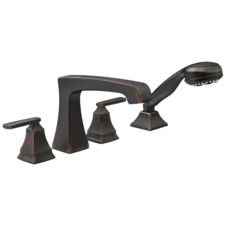 Delta 4-hole 8-16" installation Hole Deck-Mount with Diverter Tub Filler Faucet, Venetian Bronze T4764-RB